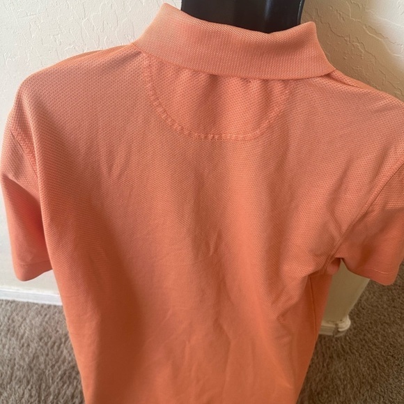 Men’s used dry luxe cutter and buck polo golf shirt size L large orange bronze - Picture 4 of 4